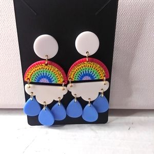 Rainbow teardrop earrings